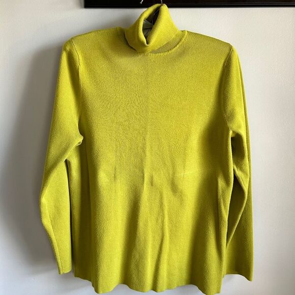 Chico's Vibrant Green/Yellow Turtleneck Sweater - Picture 1 of 5